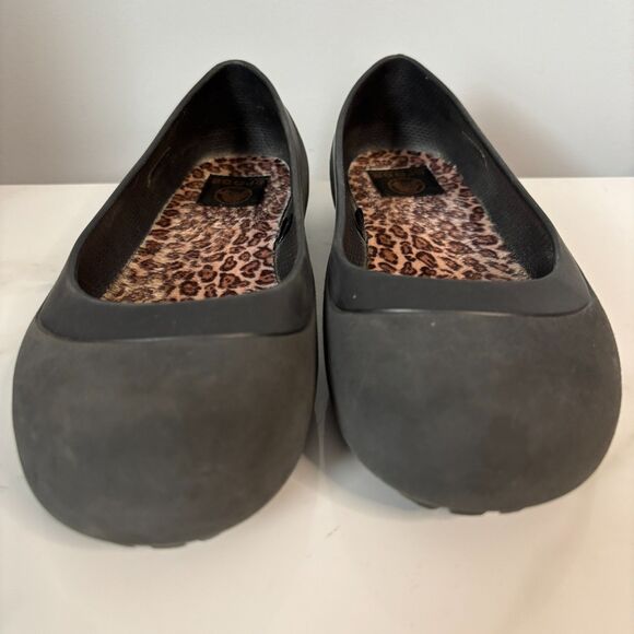 Crocs Mammoth Flats Fur Lined Slip On Casual Neutral Cheetah Charcoal Size 8 - Picture 5 of 10